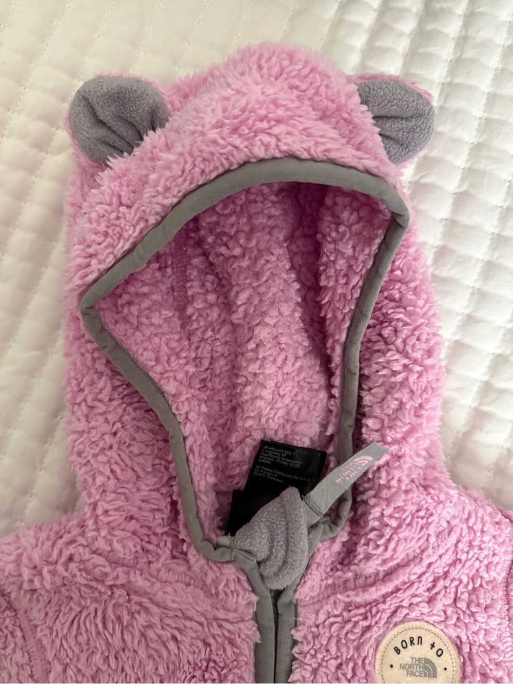 The North Face Pink Teddy Fleece Infant Jacket - Picture 2 of 6